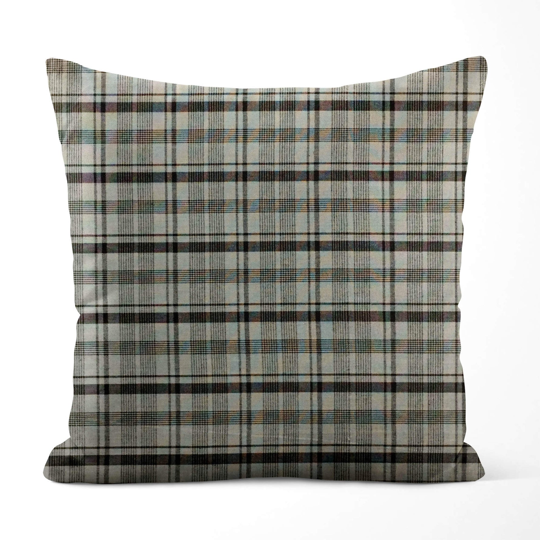Farmhouse Plaid Pillow Covers – Gray & Black Homespun