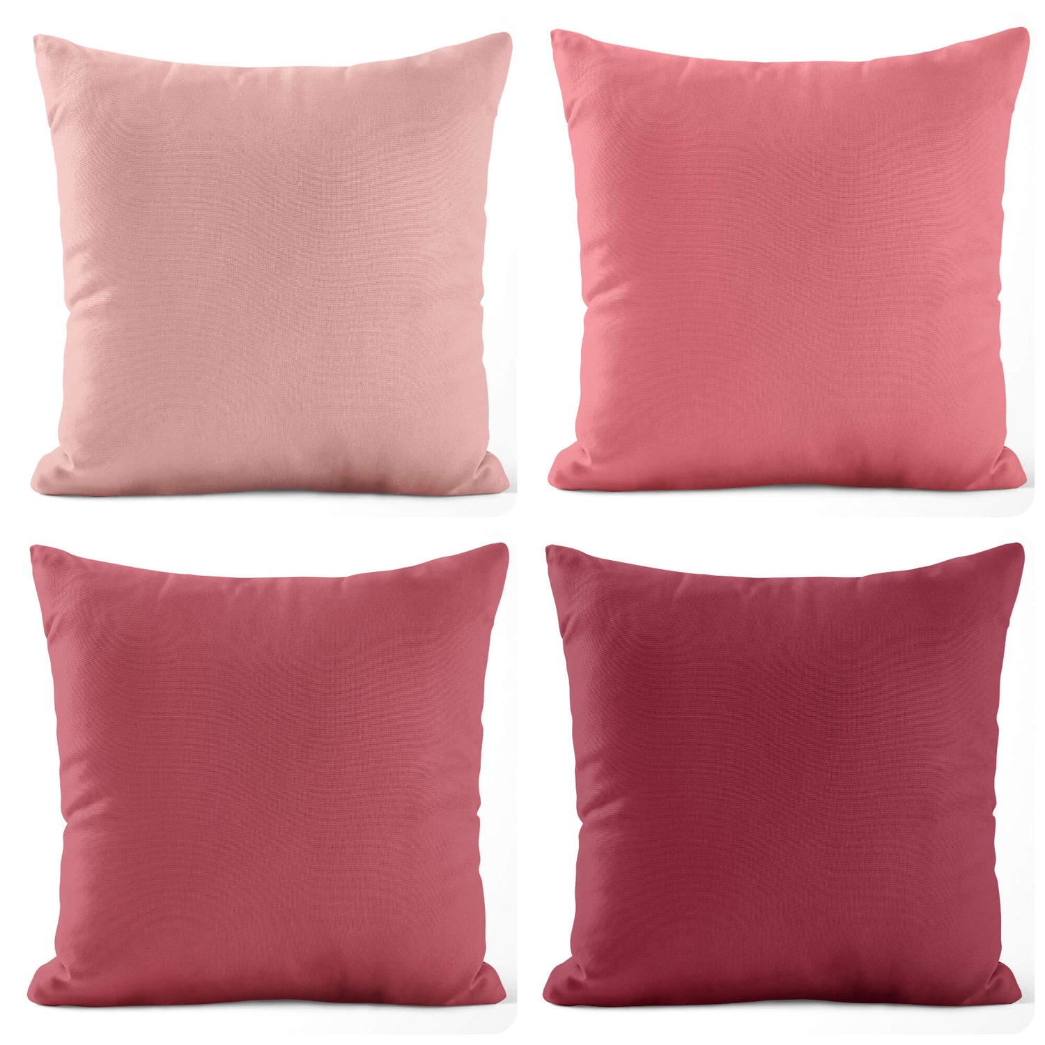 Light Pink, Rose Water, Blush, and Rhubarb Throw Pillow Covers and Euro Shams