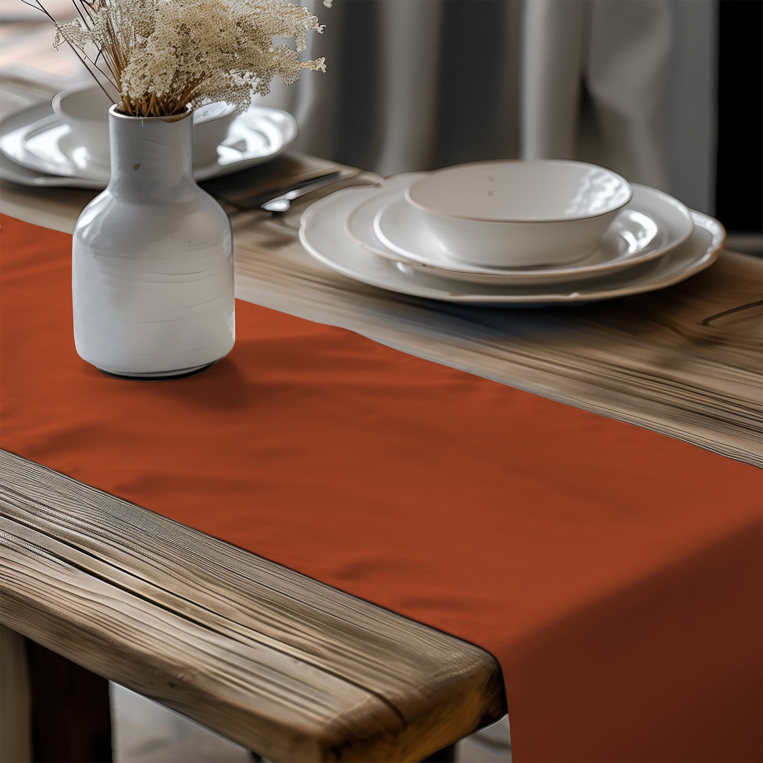 Fall Orange Table Runners and Placemats – Melon, Rust, Spice & Cinnamon