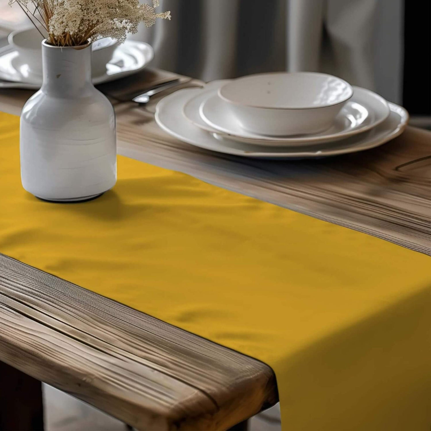 Fall Yellow & Gold Table Runners and Placemats – Mustard to Sunflower