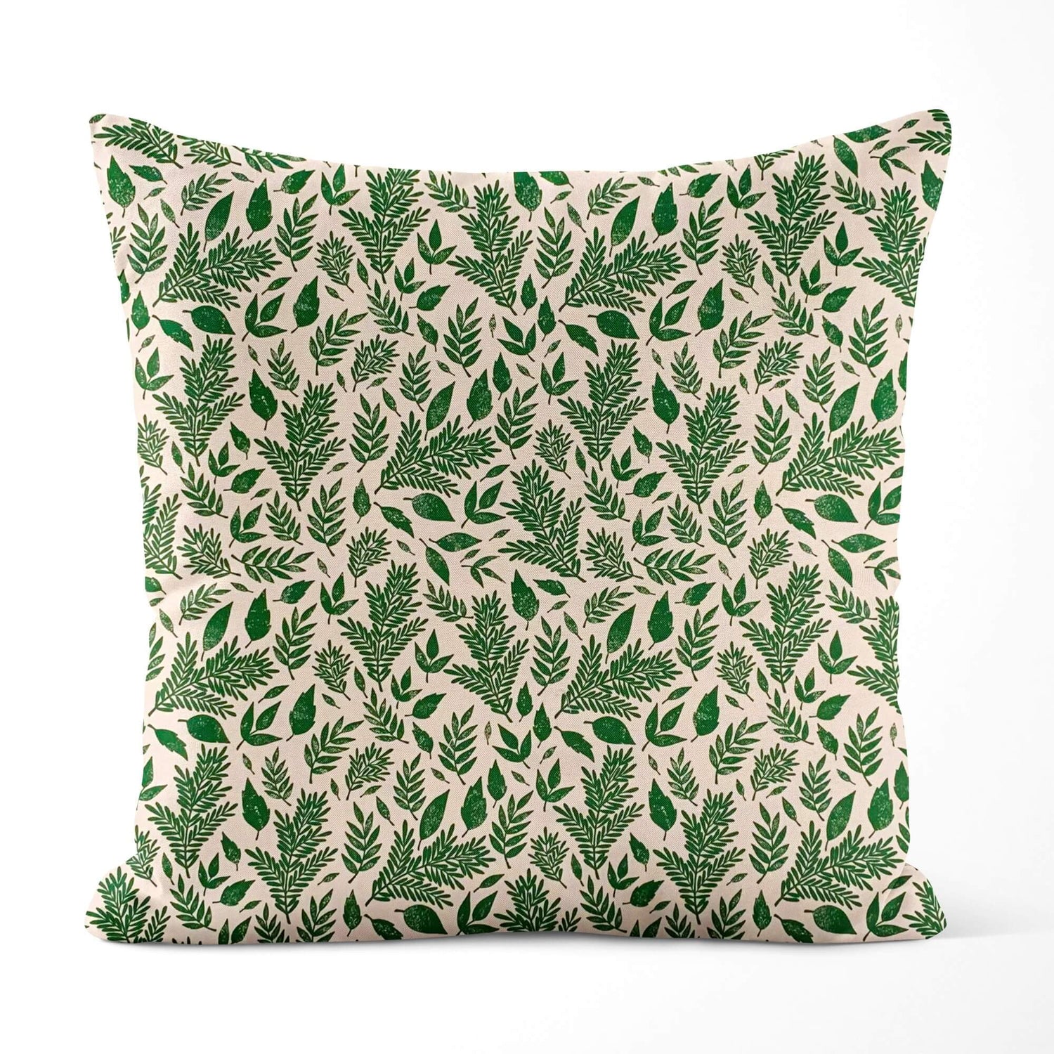 Fern Leaf Print Pillow Covers – Ivory Botanical Cotton Style