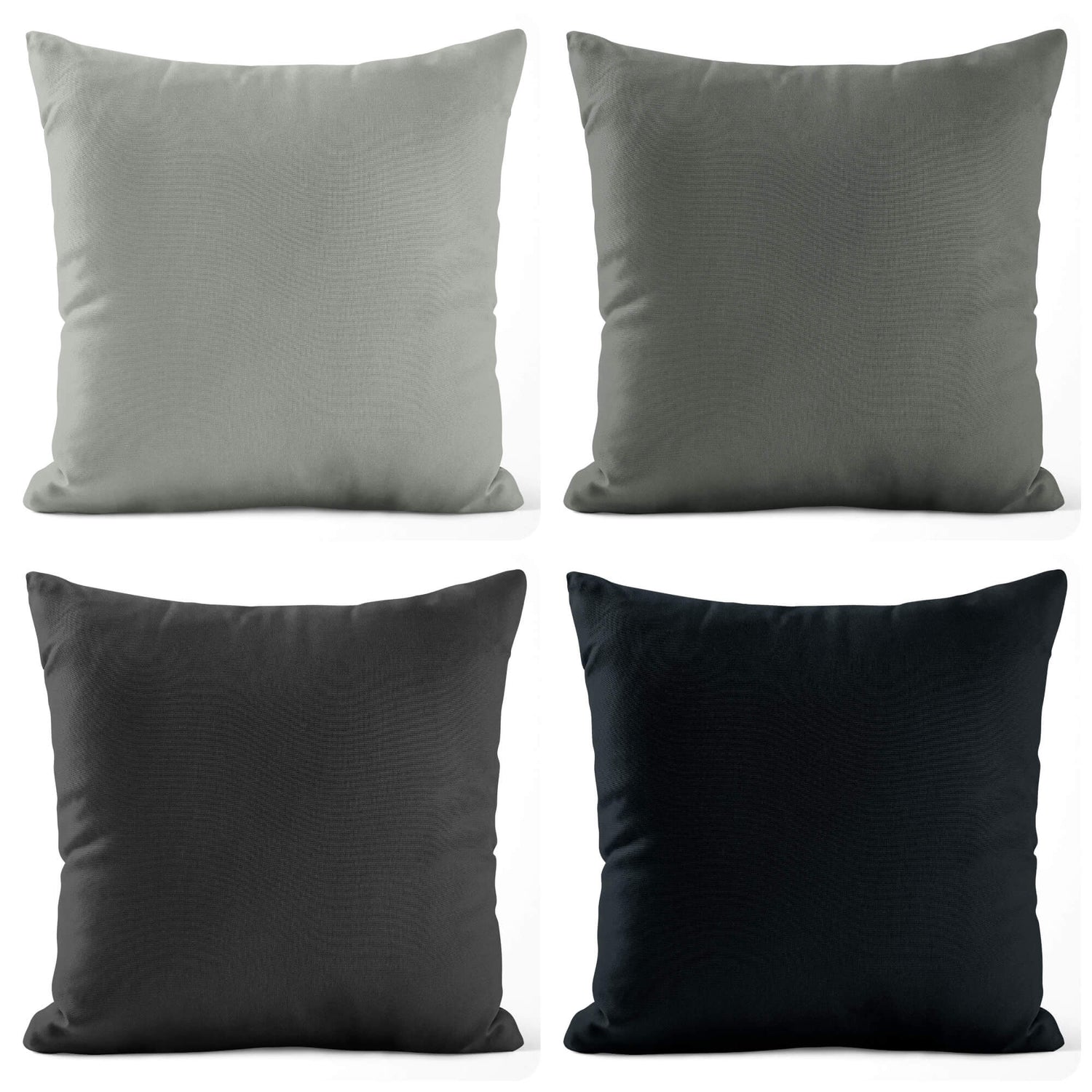 Stone, Light Gray, Slate, and Black Throw Pillow Covers and Euro Shams