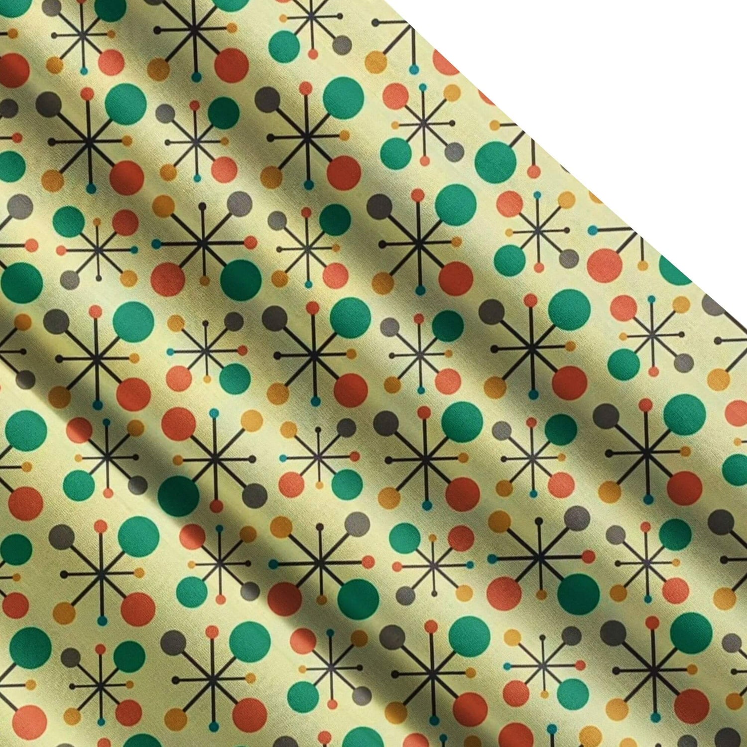 Atomic Stars Retro Valances and Cafe Curtains Mid-Century Style
