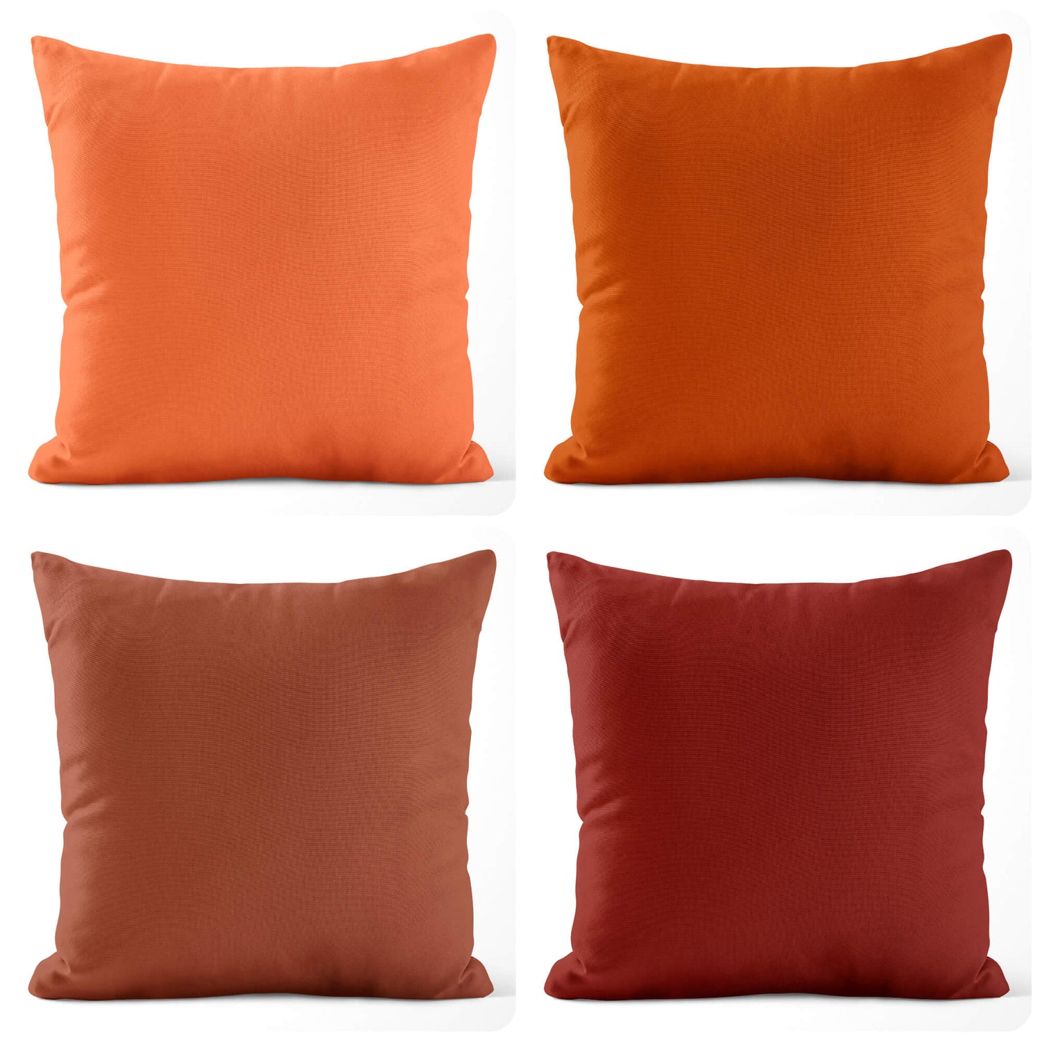 Melon, Orange, Rust, Spice, and Cinnamon Throw Pillow Covers and Euro Shams
