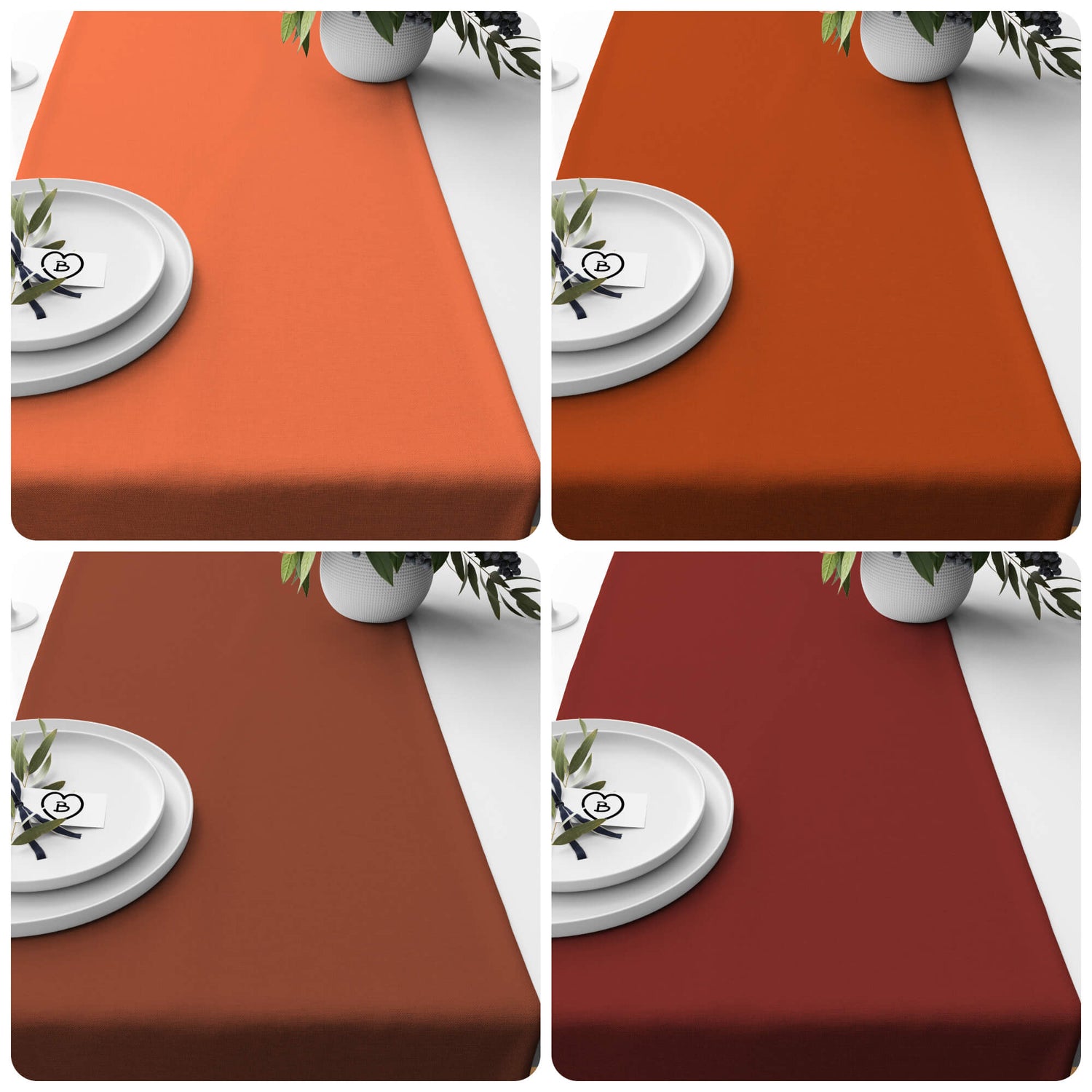 Melon, Orange, Rust, Spice, and Cinnamon Table Runners and Placemats