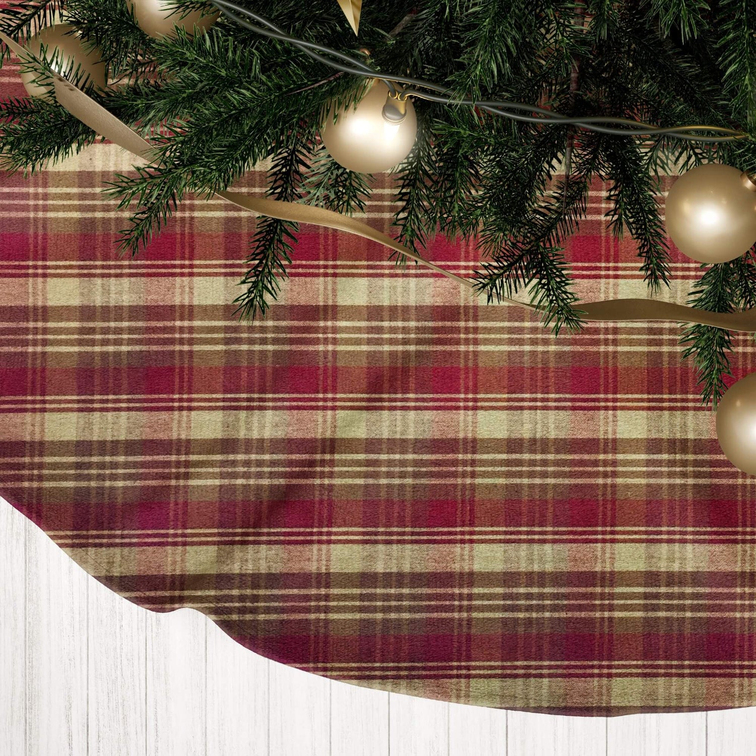Red & Brown Plaid Tree Skirts – Farmhouse Christmas