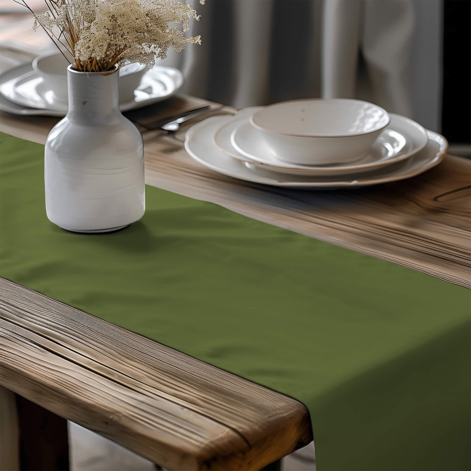 Rich Green Table Runners and Placemats – Pistachio, Cactus & Pine