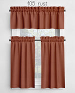 Melon, Orange, Rust, Spice, and Cinnamon Valances and Cafe Curtains