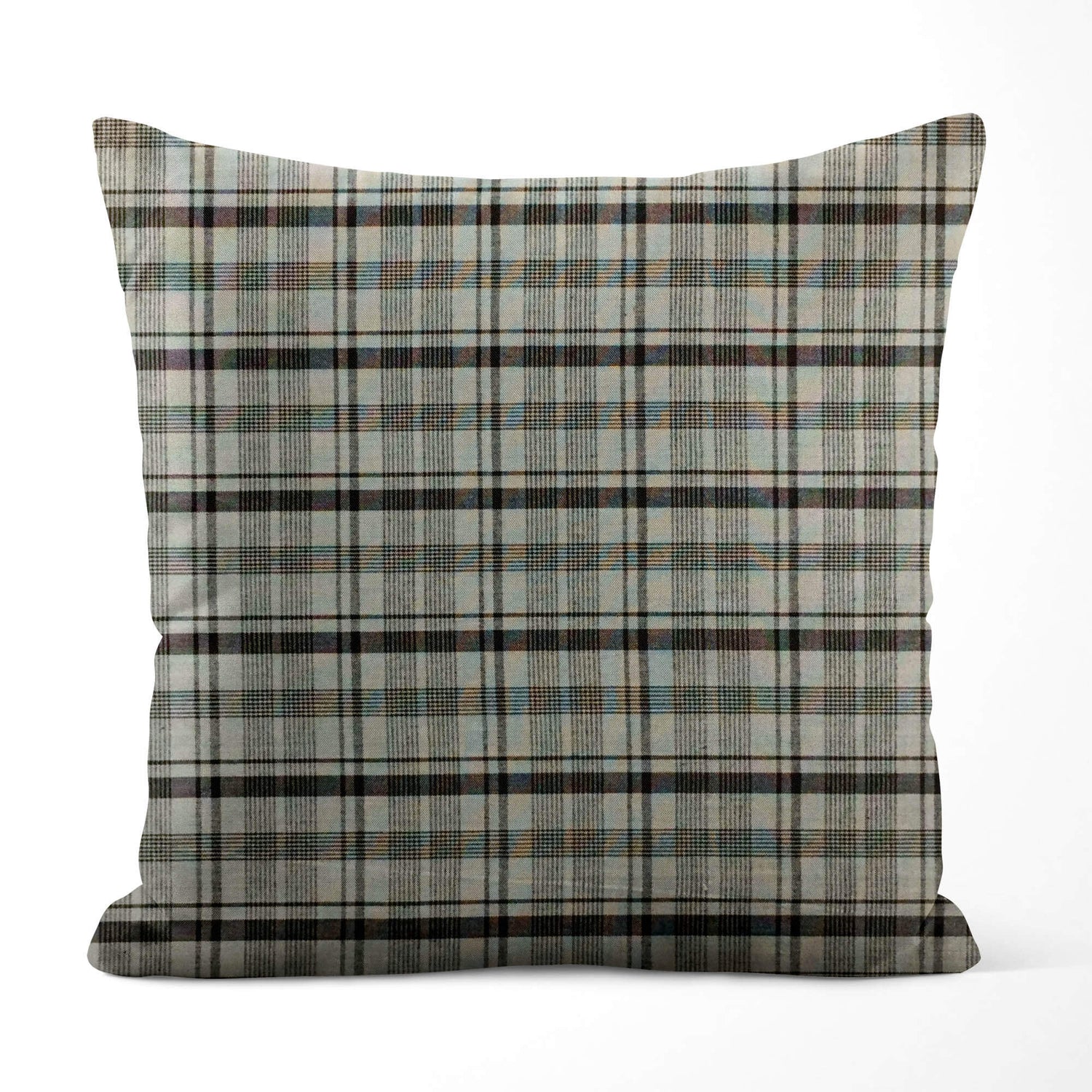 Farmhouse Plaid Pillow Covers – Gray & Black Homespun