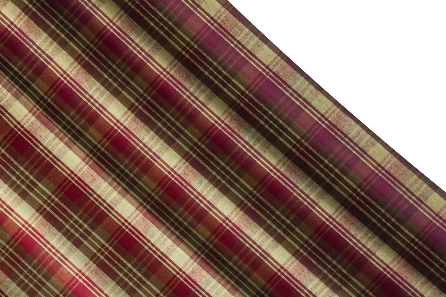 Burgundy, Brown, and Tan Plaid Homespun Curtains – Rustic Farmhouse