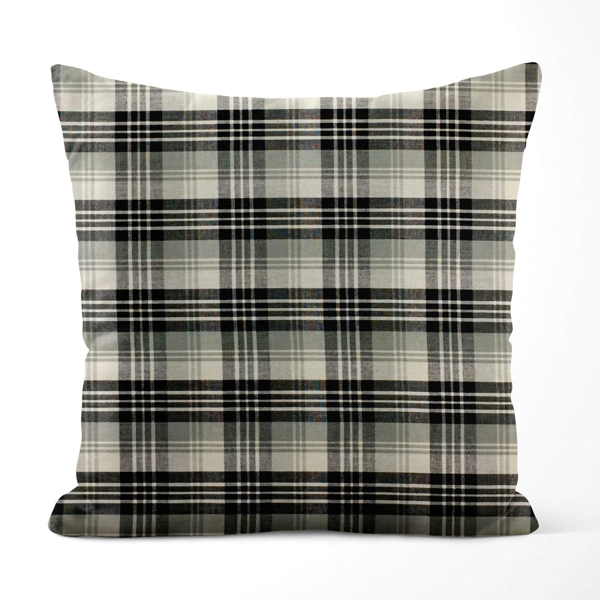 Farmhouse Plaid Pillow Covers – Gray & Black Homespun
