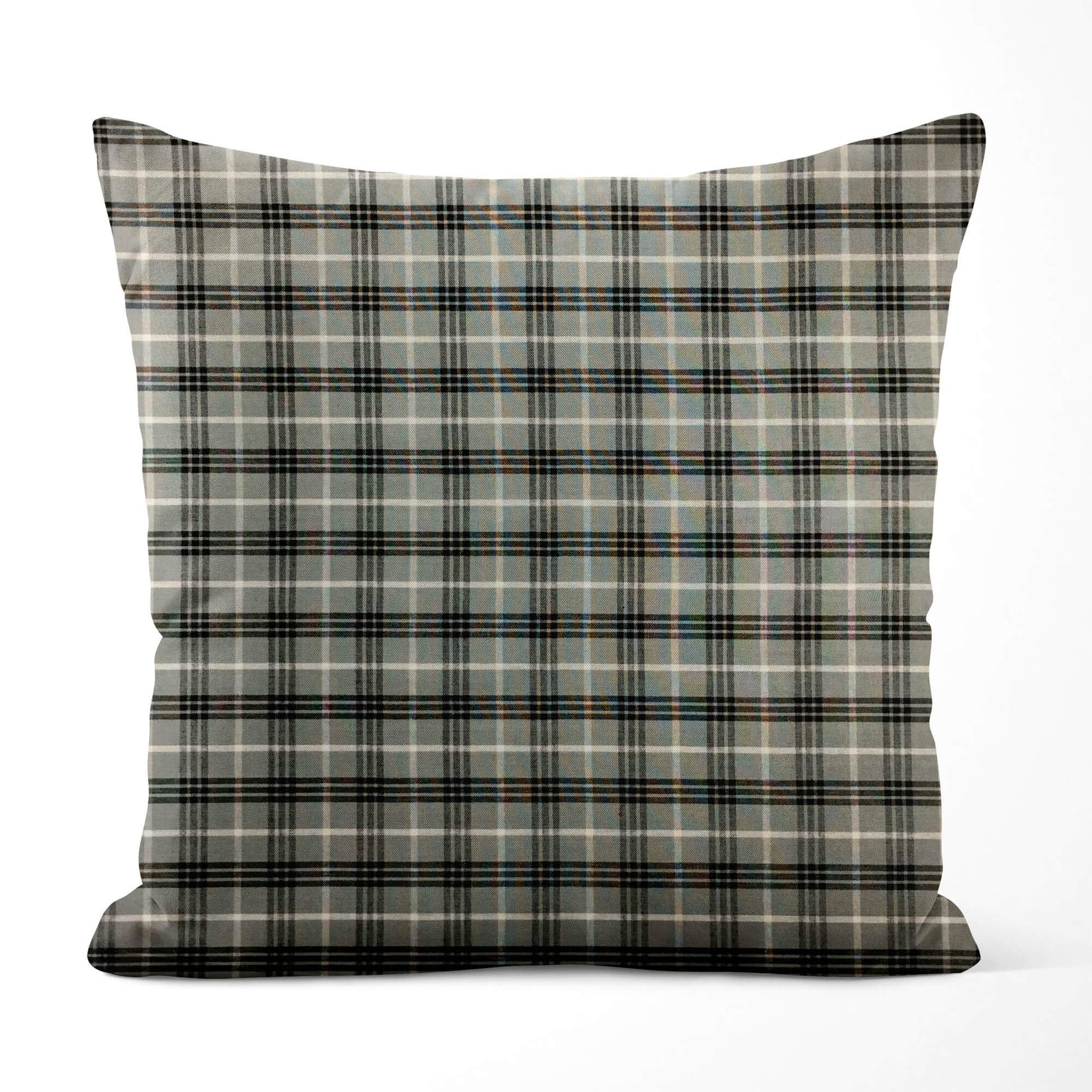 Farmhouse Plaid Pillow Covers – Gray & Black Homespun