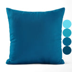 Pool, Blue Chill, Horizon, and Prussian Blue Throw Pillow Covers and Euro Shams