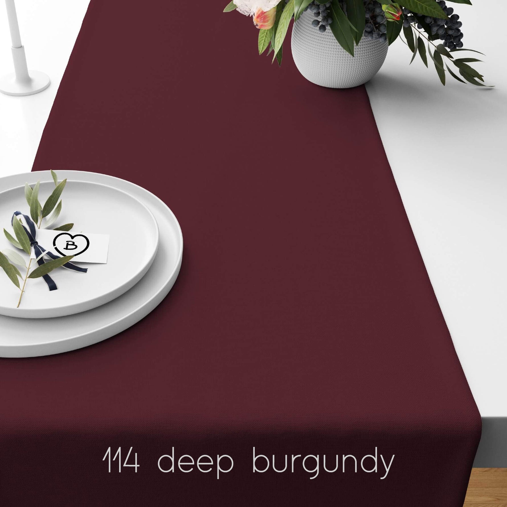 Vibrant Red, Burgundy, and Dark Merlot Table Runners and Placemats