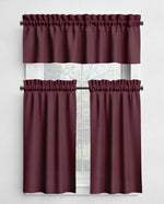 Solid Red Valances and Cafe Curtains - Classic Red and Burgundy