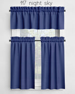 Lavender Blue, Periwinkle and Night Sky Valances and Cafe Curtains