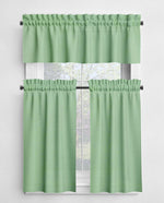 Solid Green Valances and Cafe Curtains - Light Mint, Topiary, and Dark Hunter