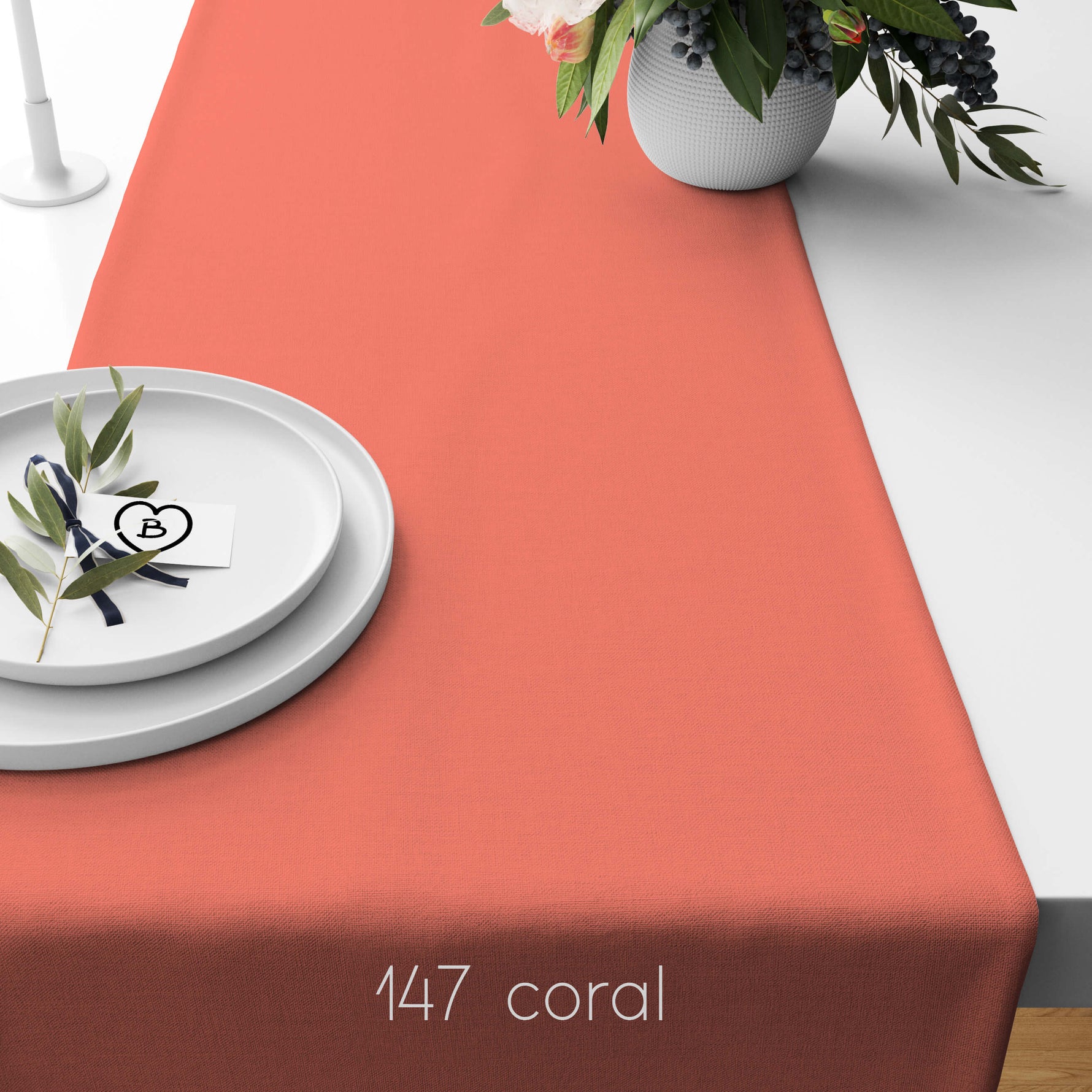 Light Peach, Coral, and Salmon Table Runners and Placemats