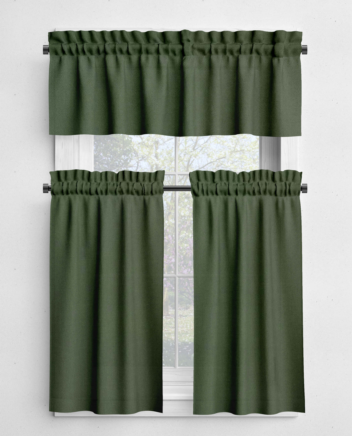 Green Cotton Cafe Curtains & Valances – Pistachio, Cactus, Pine
