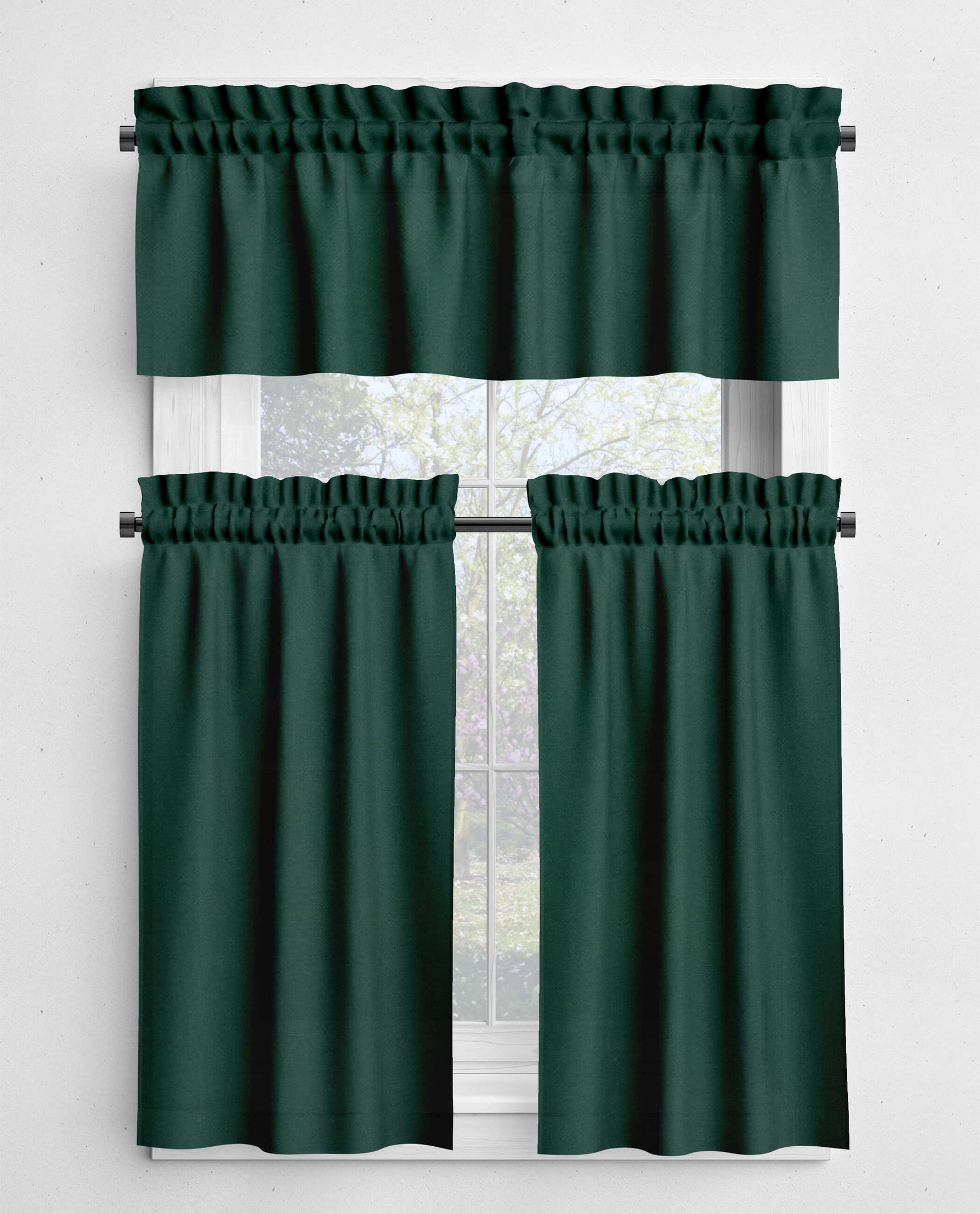 Vibrant Green Valances and Cafe Curtains - Custom Sizes