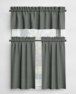 Gray and Black Valances and Cafe Curtains - Stone, Slate, Charcoal