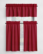 Solid Red Valances and Cafe Curtains - Classic Red and Burgundy