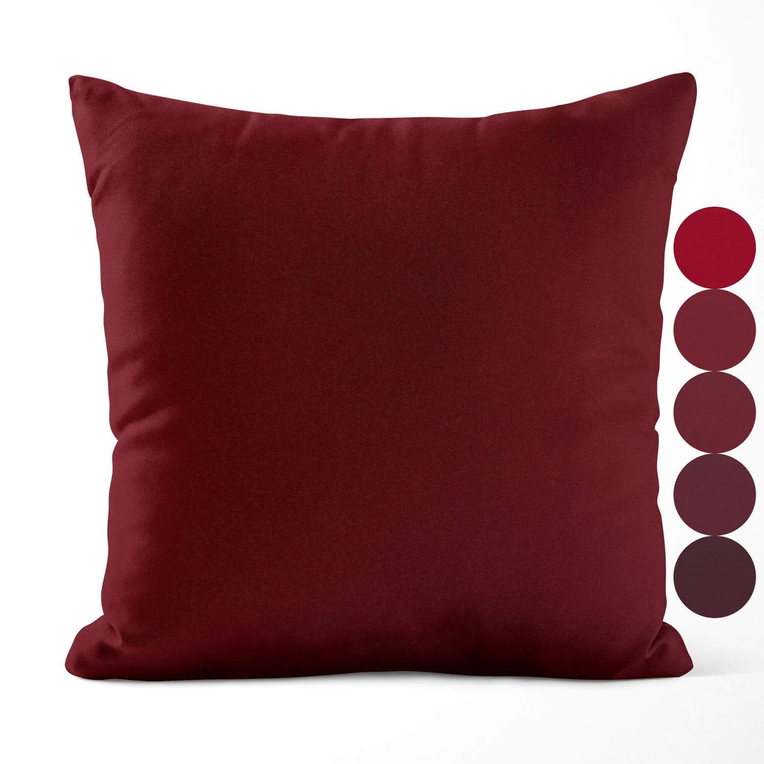 Vibrant Red, Burgundy, and Dark Merlot Throw Pillow Covers and Euro Shams