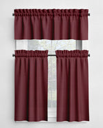 Solid Red Valances and Cafe Curtains - Classic Red and Burgundy