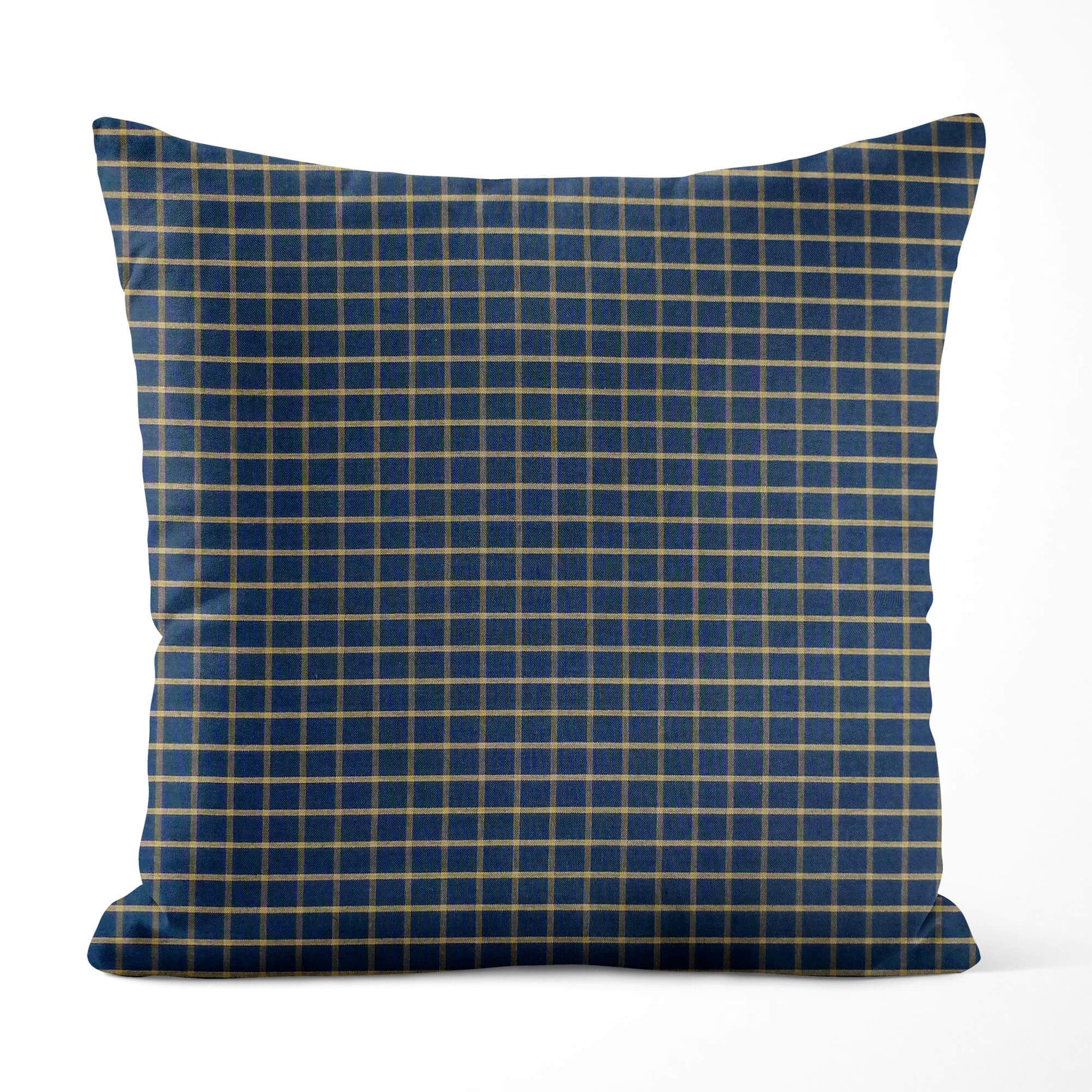 Navy & Tan Plaid Pillow Covers and Euro Shams – Farmhouse Cotton Style