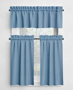 Solid Ice
 Blue Cotton Valances & Cafe Curtains – Glacier and Navy