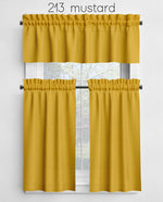 Light Yellow, Sunflower, Mustard, Harvest Gold Valances and Cafe Curtains
