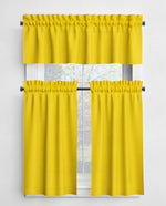 Yellow and Gold Cotton Valances and Cafe Curtains