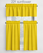 Light Yellow, Sunflower, Mustard, Harvest Gold Valances and Cafe Curtains