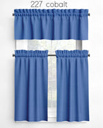  Bluebell, Cobalt, and Lapis Blue Valances and Cafe Curtains