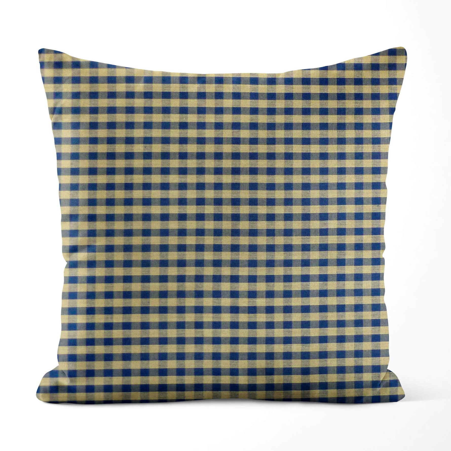 Navy & Tan Plaid Pillow Covers and Euro Shams – Farmhouse Cotton Style
