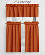 Melon, Orange, Rust, Spice, and Cinnamon Valances and Cafe Curtains