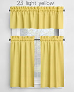 Light Yellow, Sunflower, Mustard, Harvest Gold Valances and Cafe Curtains
