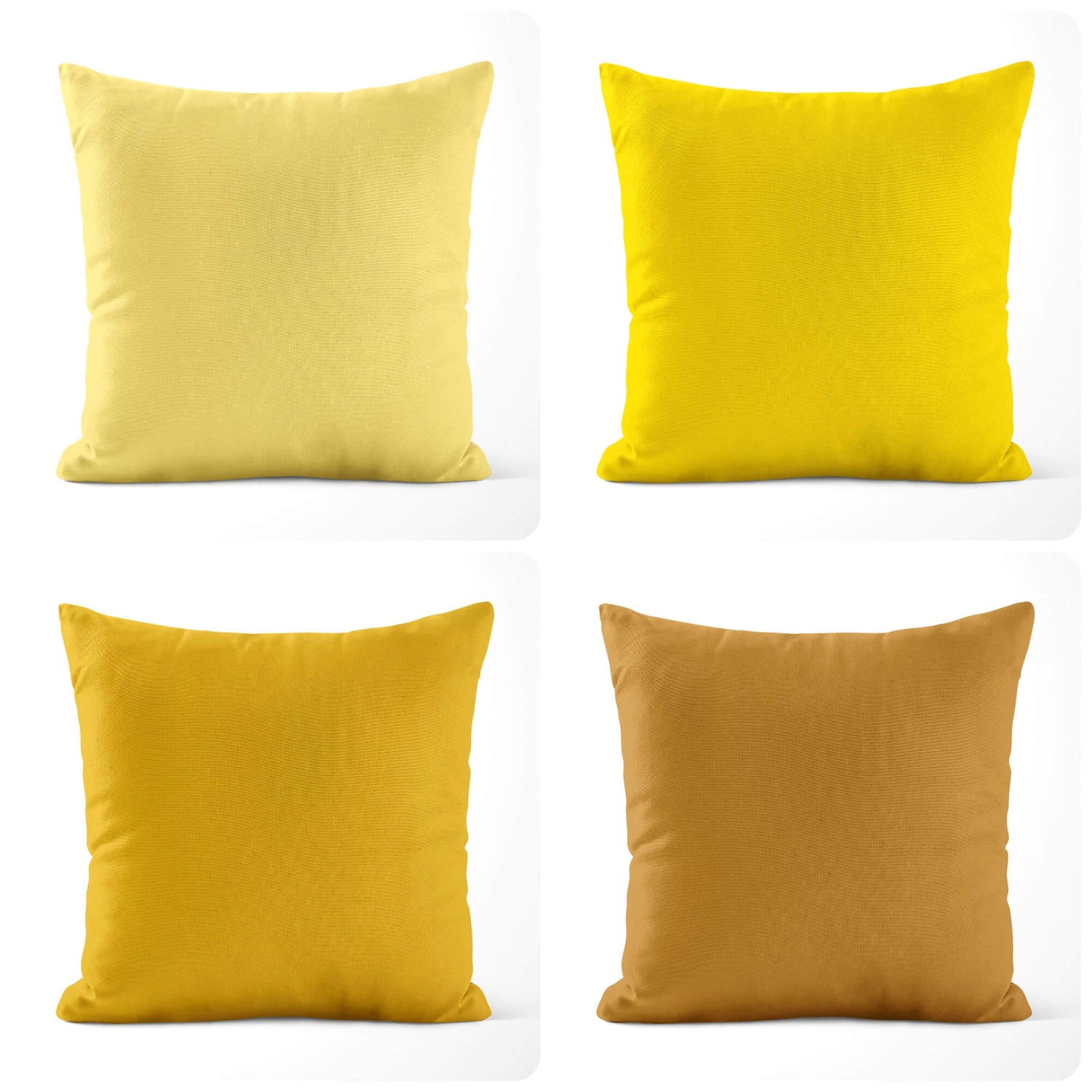 Light Yellow, Sunflower, Mustard, and Harvest Gold Throw Pillow Covers and Euro Shams
