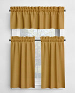 Yellow and Gold Cotton Valances and Cafe Curtains