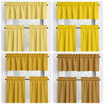 Light Yellow, Sunflower, Mustard, Harvest Gold Valances and Cafe Curtains