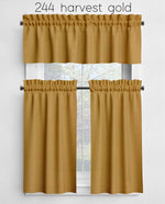 Light Yellow, Sunflower, Mustard, Harvest Gold Valances and Cafe Curtains