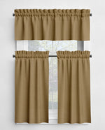 Cream and Brown Valances and Cafe Curtains - Tan, Latte, Mocha