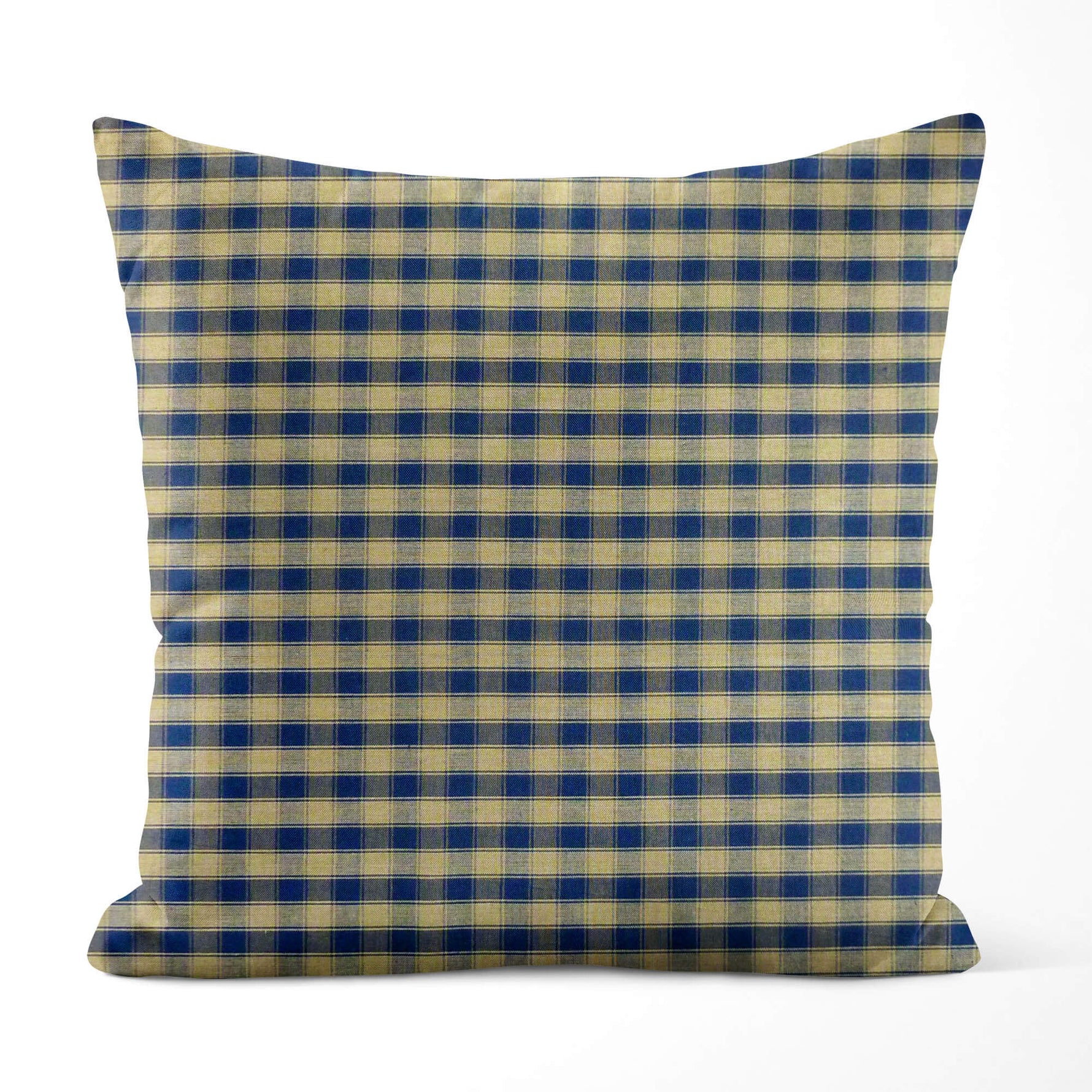 Navy & Tan Plaid Pillow Covers and Euro Shams – Farmhouse Cotton Style