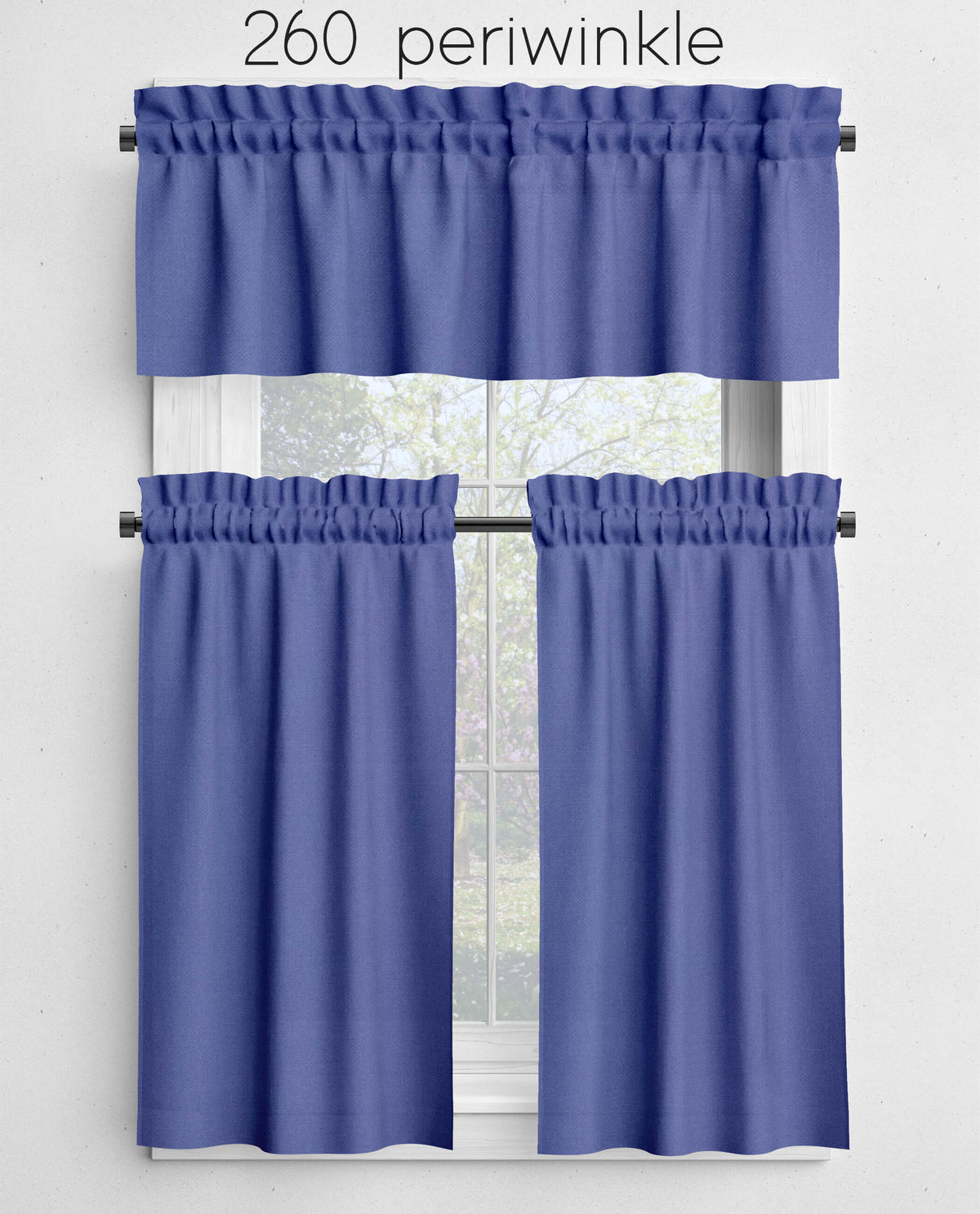 Lavender Blue, Periwinkle and Night Sky Valances and Cafe Curtains