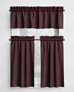 Solid Red Valances and Cafe Curtains - Classic Red and Burgundy