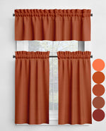 Melon, Orange, Rust, Spice, and Cinnamon Valances and Cafe Curtains