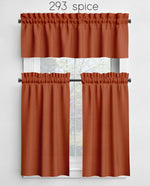 Melon, Orange, Rust, Spice, and Cinnamon Valances and Cafe Curtains