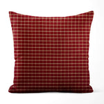 Burgundy & Tan Plaid Pillow Covers – Farmhouse Homespun Cotton