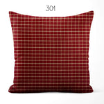 Burgundy Red Plaid and Check Homespun Rustic Country Throw Pillow Covers