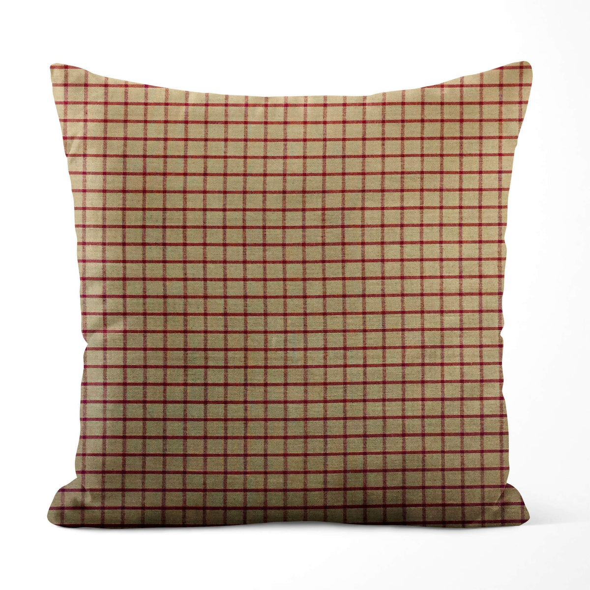 Burgundy & Tan Plaid Pillow Covers – Farmhouse Homespun Cotton